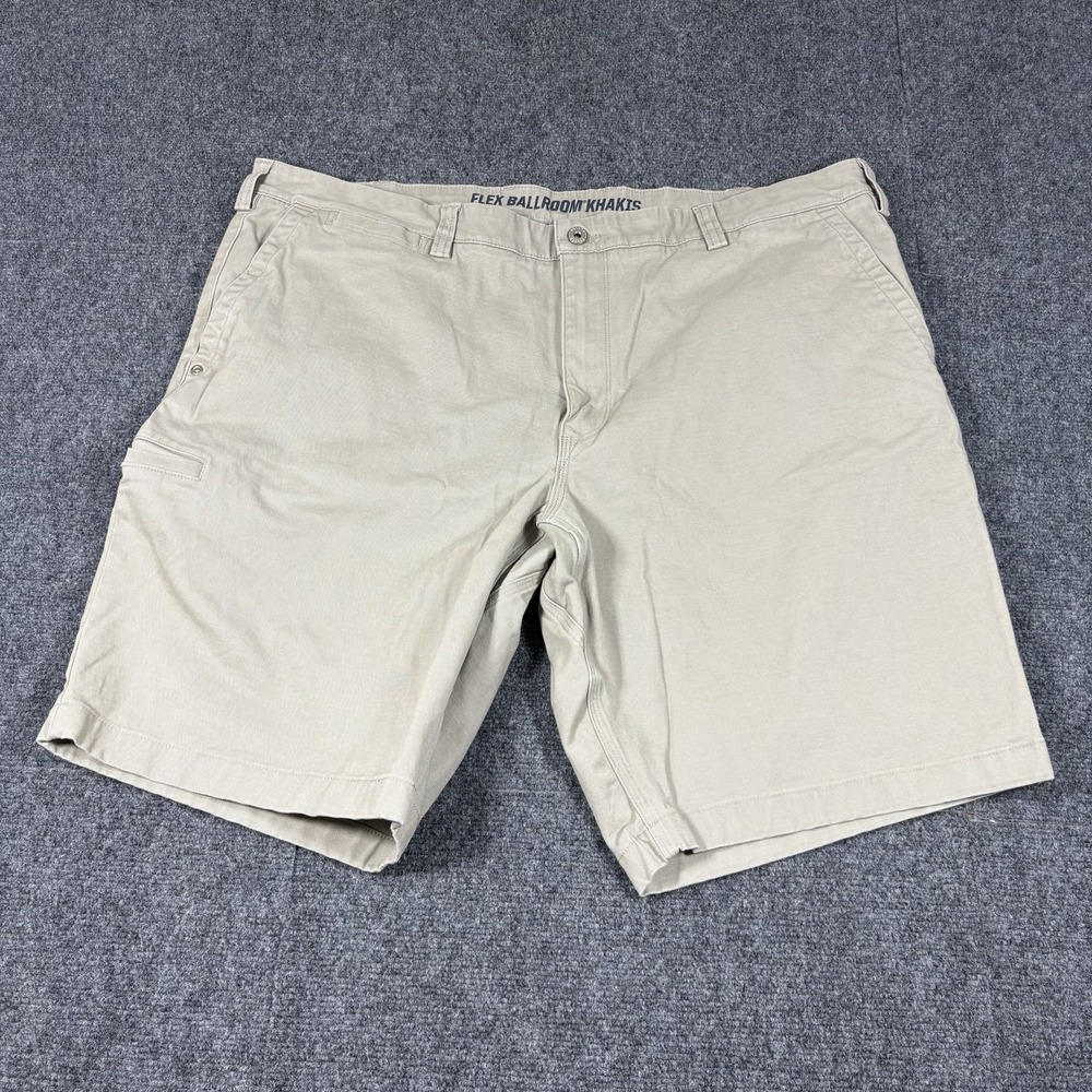 Duluth Trading Co Flex Ballroom Khaki Shorts Men's 42 Beige Tan Cotton